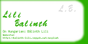 lili balinth business card